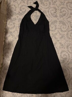 GAP Black Halter Midi Dress